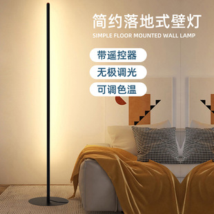 Simple ins Wall Corner Floor Lamp Remote Control Nordic Light Luxury Atmosphere Lamp Living Room Sofa Study Room Vertical Decorative Lamps