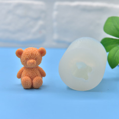 クマ型シリコンモールド 石鹸シリコンモールド フォンダンDIYキャンドル ベーキングケーキ ムースモールド