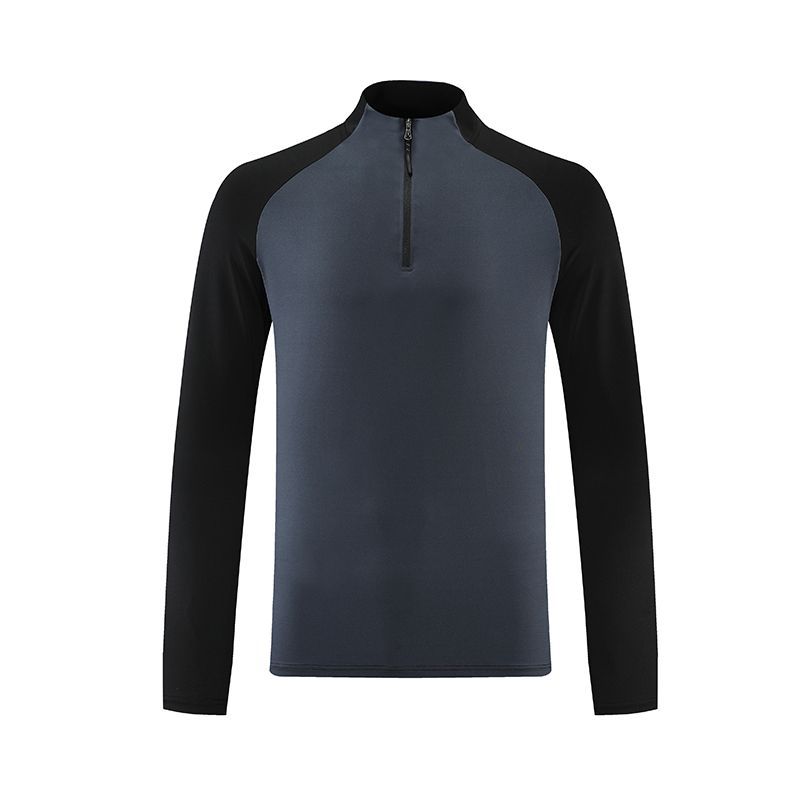 2022 otoño de los hombres corriendo casual cremallera entrenamiento de manga larga transfronteriza de secado rápido collar de pie deportes fitness correr ropa moda