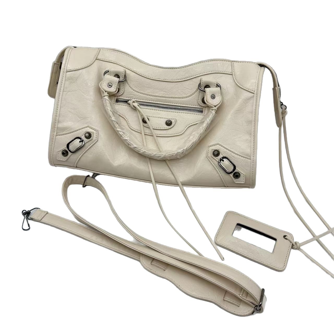 Paris New Style Ins Studded Motorcycle Bag, Spicy Girl High-End Large Capacity Shoulder Crossbody Handbag Pillow Bag - Thumbnail 5