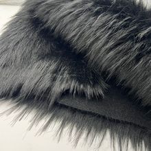 厂家现货 黑提黑提花貉子毛1700g长毛绒服饰毛领帽檐衣领箱包玩具