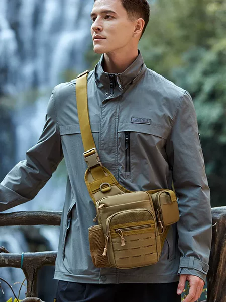 Outdoor slingshot bag, multifunctional, wear-resistant, thickened, specialized for fishing, tactical single-shoulder tool bag, men's crossbody small backpack