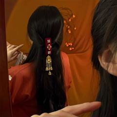 东方韵味~新中式民族风红色流苏发夹女2025新款碎发边夹头饰发饰