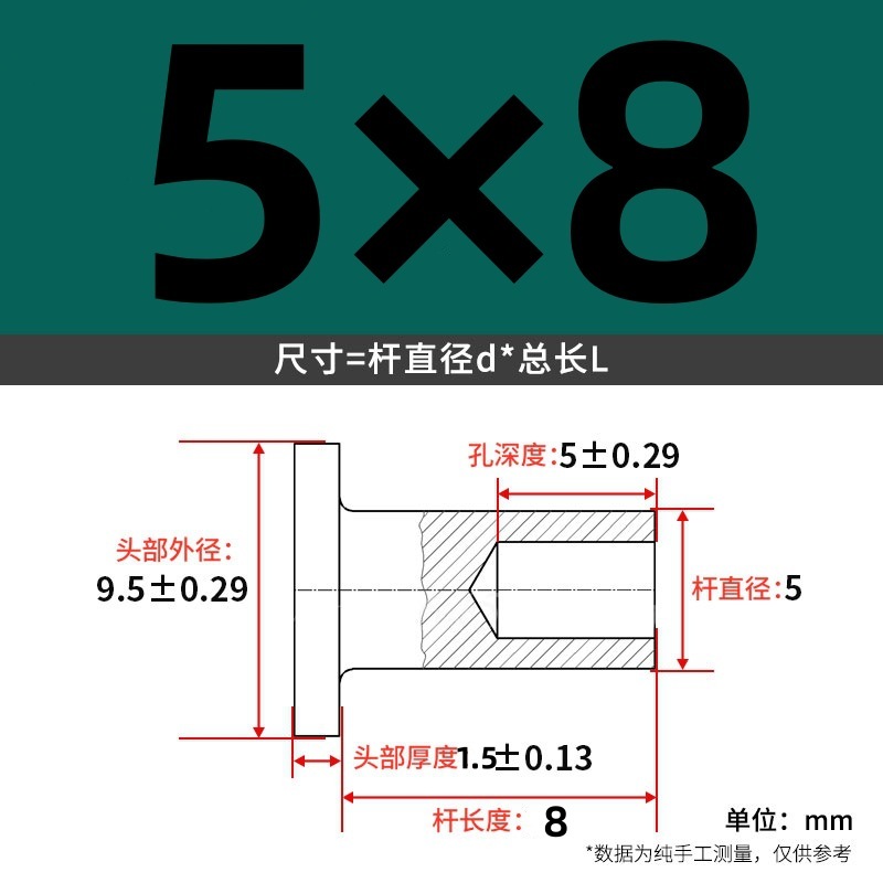 【メーカー直販】GB873GB875 半中空アルミリベット M2-M6 カーリングと開花 大量割引|undefined