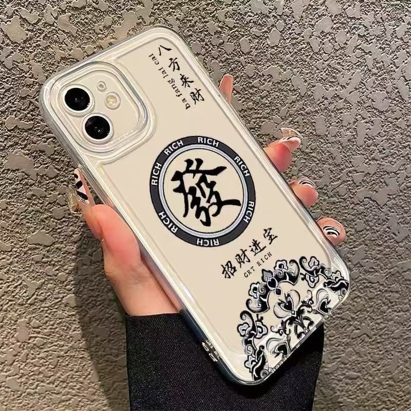 El nuevo cabello se aplica a la carcasa del teléfono iphone16promax transparente Apple 15 anti-caída 14pro/13/12/11