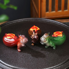 Creative Rabbit Year Color-Changing Tea Pet Ornament, Premium Small Rabbit, Can Be Cared For and Played With, Lucky Rabbit Tea Table Tea Plate Set Accessories Decor