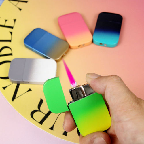 Gradient gas lighter, advanced color ins, gift for boyfriend, pink flame lighter