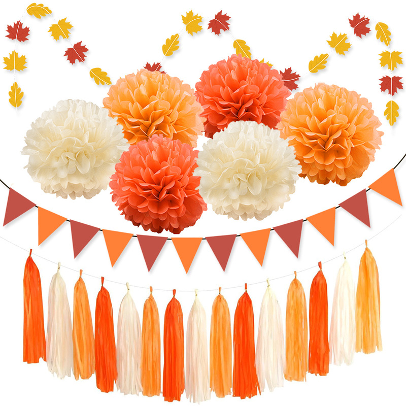 2026 Thanksgiving Themed Party Decoration Set Autumn Birthday Decoration Pennant Paper Tassel Paper Flower Ball Wholesale 2026 Thanksgiving Themed Party Decoration Set Autumn Birthday Decoration Pennant Paper Tassel Paper Flower Ball Wholesale