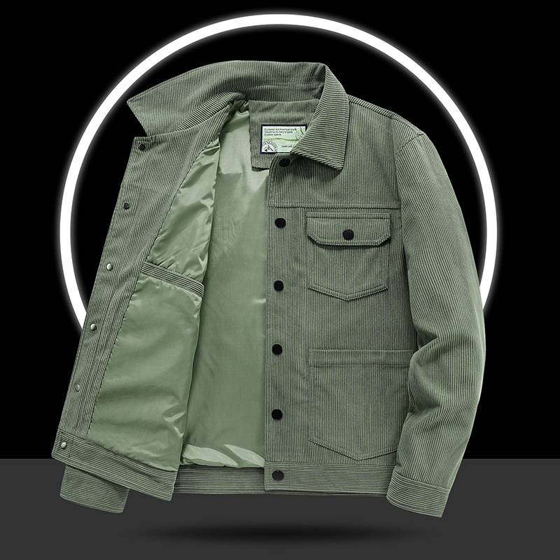 2022 primavera nueva chaqueta de solapa de los hombres más el tamaño de otoño de los hombres chaqueta de pana capa transfronteriza al por mayor