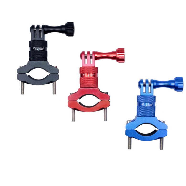 Soporte de bicicleta de aleación de aluminio para cámara DJI y GoPro clip giratorio 360° universal