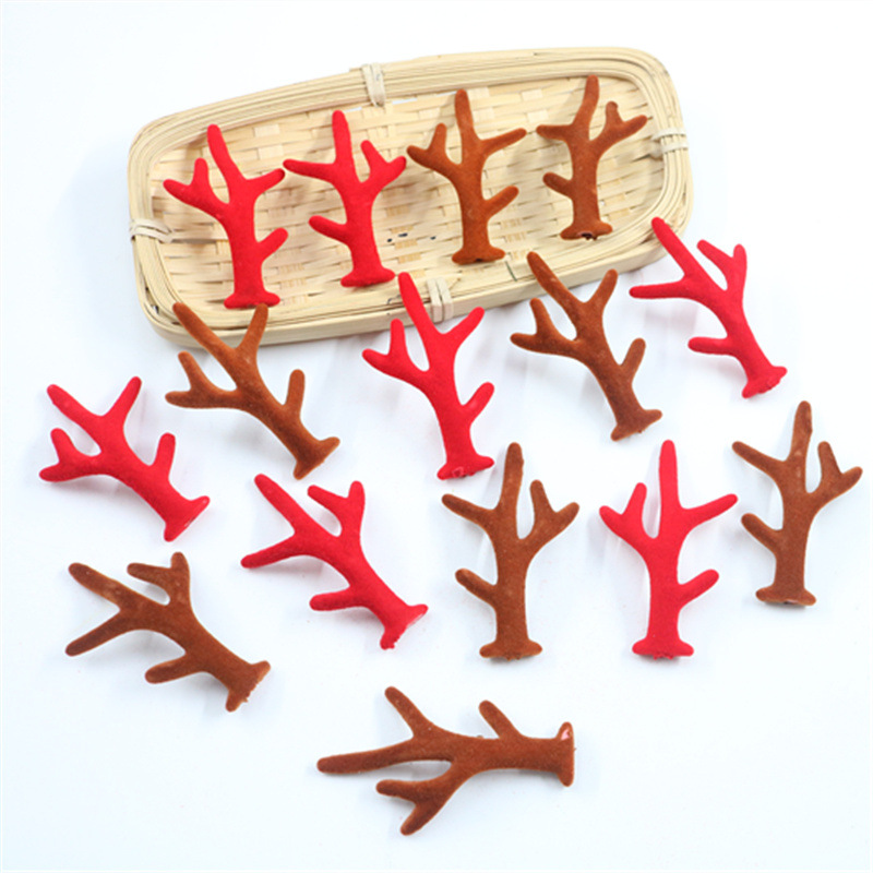 Implante de simulación de cuerno de ciervo de Navidad cuerno de ciervo DIY toque de cabello hecho a mano broche de cabello material accesorios