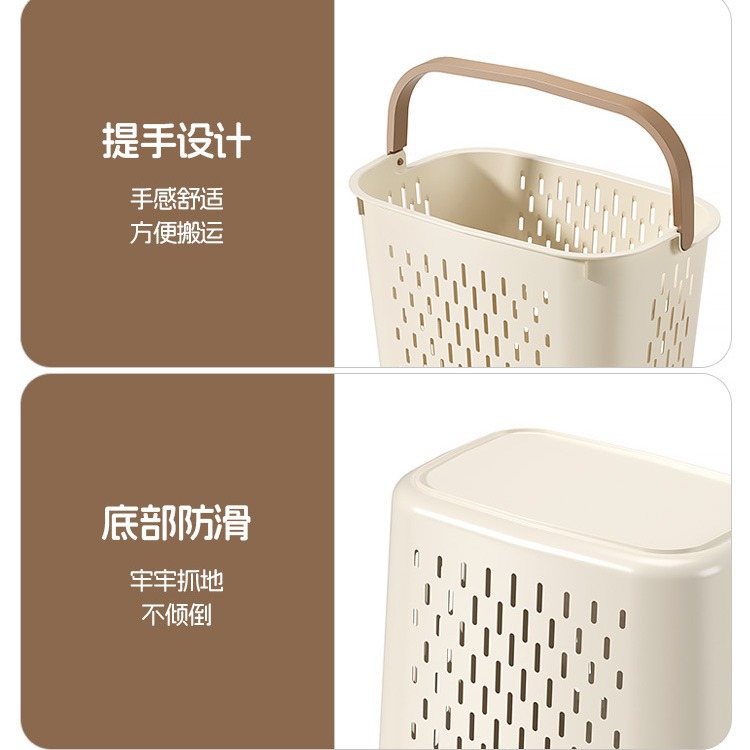 Cesta de ropa sucia PP cesto de almacenamiento de gran tamaño dormitorio baño cesto de lavandería cesto de almacenamiento de mano cesto de ropa sucia ventilada doméstica