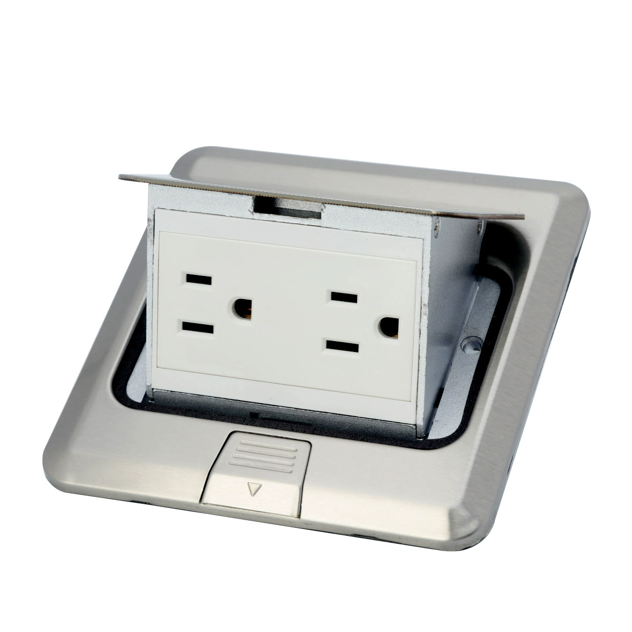 Ground socket all -copper invisible waterproof multi -functional home multi -functional six -hole floor ground cutting cutting plate
