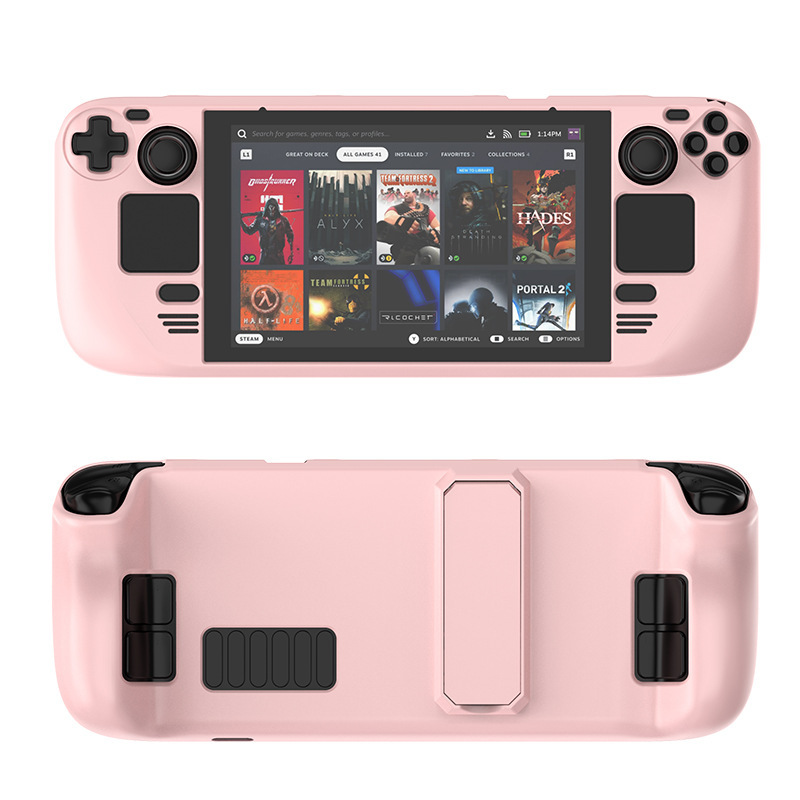 Steam deckカラー保護ケースの肌に優しいOled PC材質保護カバーのスタンド付き部品を適用します|undefined
