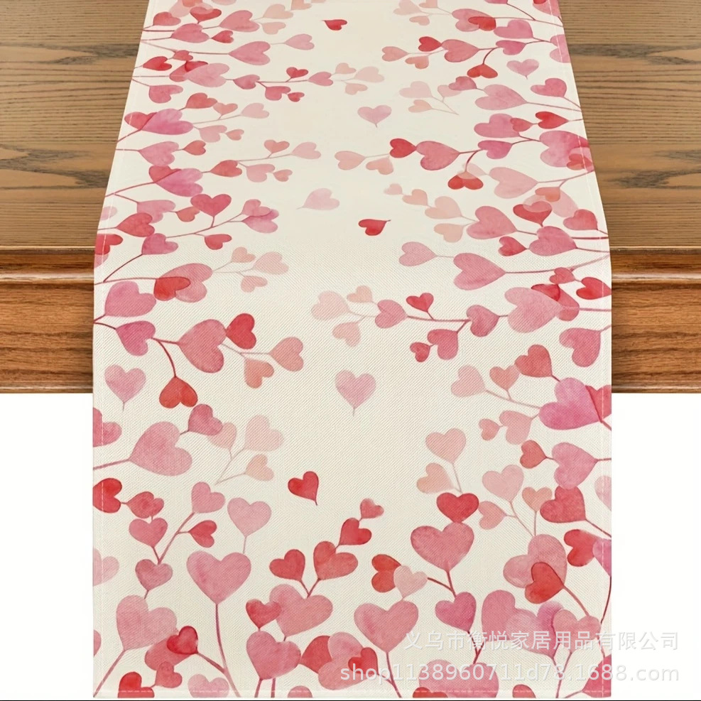 Bandera de mesa de flores de primavera transfronteriza, hogar, comedor, sala de estar, mesa de comedor, decoración de vacaciones al aire libre, mantel de mesa