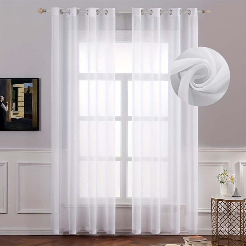 solid color terylene curtain gauze curtain semi light blocking balcony thin window gauze_voghion.com