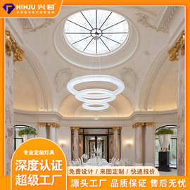 酒店大型中空水晶吊灯宴会厅大堂装饰灯工程异型源头厂家轻奢led