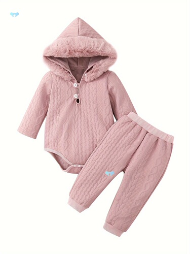 Baby Clothing Sets Girls Hooded Long Sleeve Romper and Crossborder