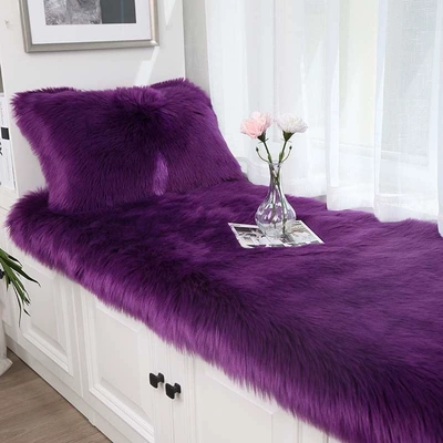 Hall High-End Irregular Rectangular: Car Carpet - long-hair-purple-60150cm