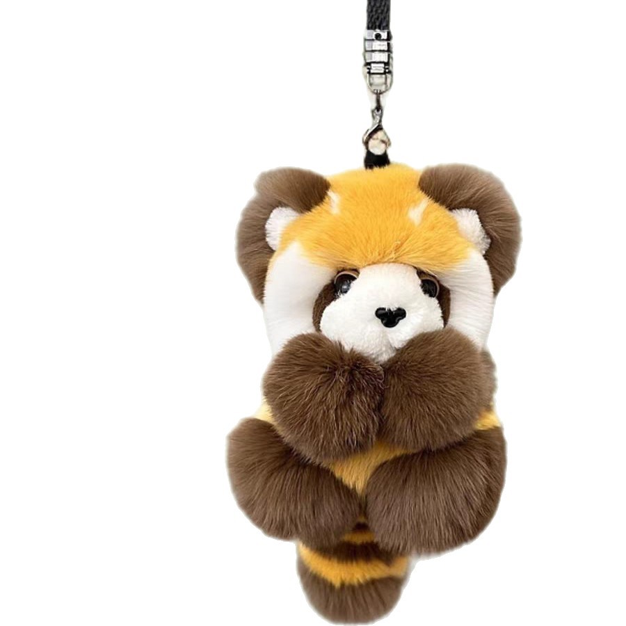 Cute peluche de gato real panda coche llavero colgante muñeca de peluche bolsa colgante regalo mujer