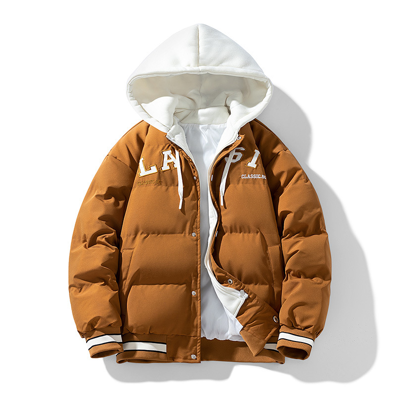 Pánske oblečenie nová bavlnená prešívaná bunda pre mužov, zima, tínedžeri, zahustená bavlnená bunda s kapucňou_voghion.com
