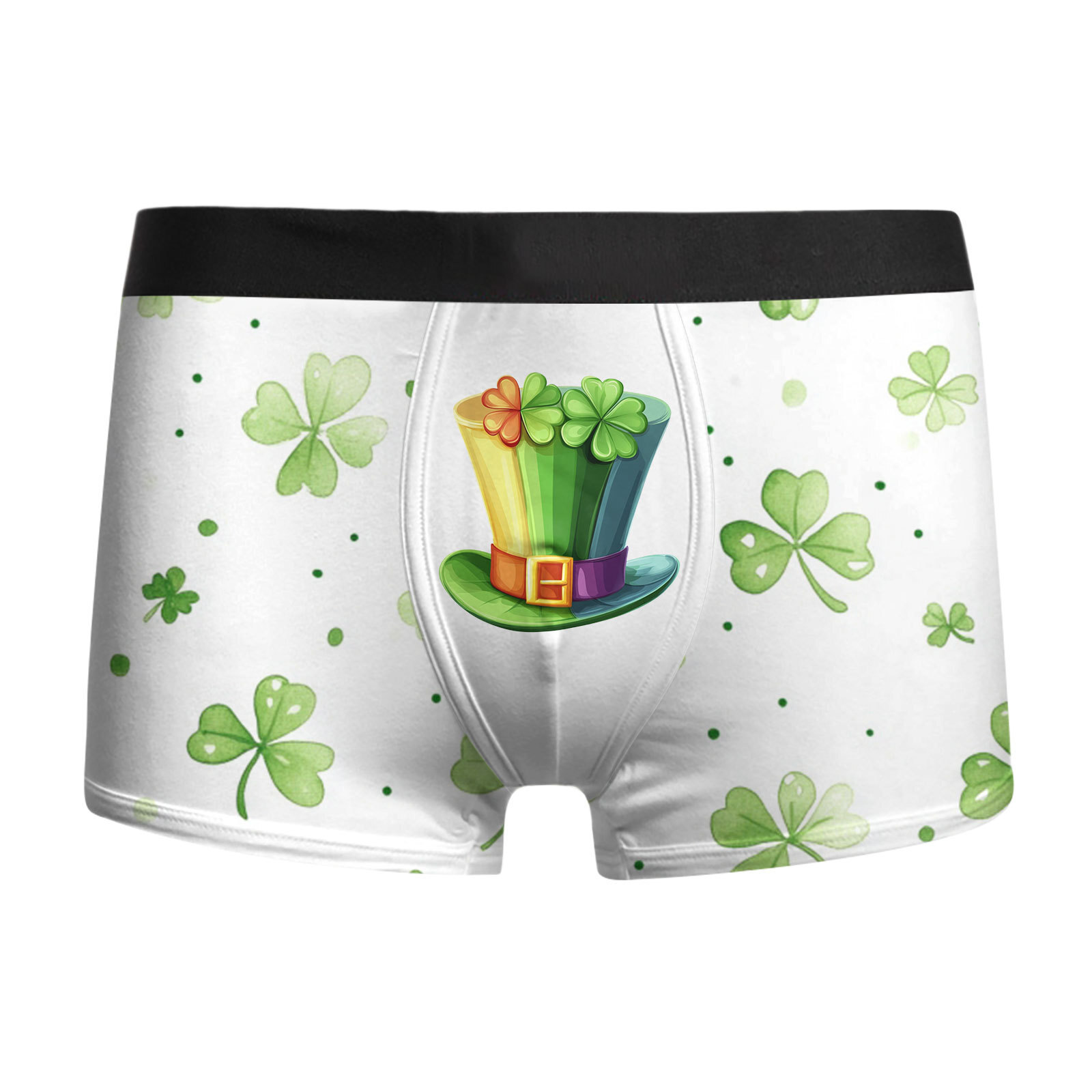 Ropa interior para hombres, ropa interior para hombres, calzoncillos bóxer transpirables baratos, pantalones cortos bóxer con estampado de trébol de cuatro hojas de vacaciones MP01
