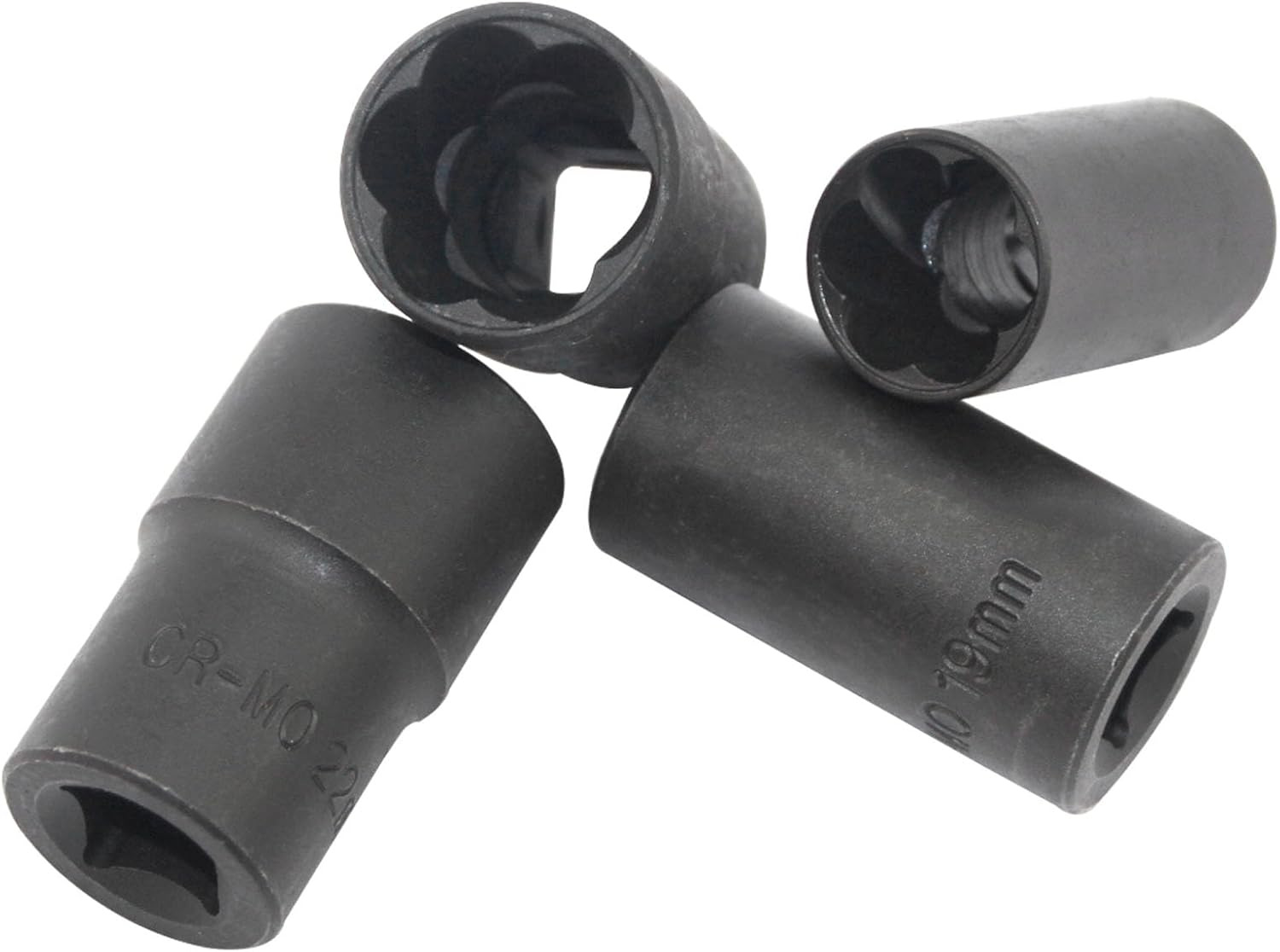 Chrome-Molybdenum Steel 6-Piece Set of Anti-Loosening Socket Tools, Spiral Anti-Loosening Socket, Anti-Loosening Socket Nut Extractor Cr-Mo