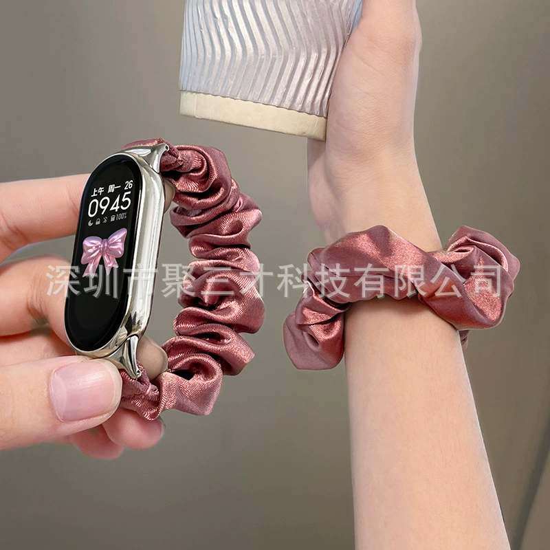 Подходит для Xiaomi 10/9/8, ремешок для часов, резинка для волос, шифоновый умный браслет, рамка для разъема часов 9pro/8pro с красным рисом