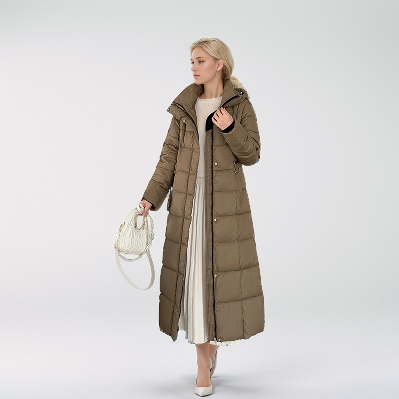 European and American foreign trade 2024 new winter cotton-padded women's Korean version of thick and long knee cotton-padded jacket super long cotton-padded jacket coat