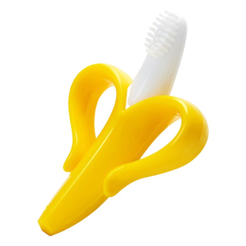 Bebé suministros bebé plátano teether stick teether alimentos silicona fruta teether bebé entrenamiento cepillo de dientes