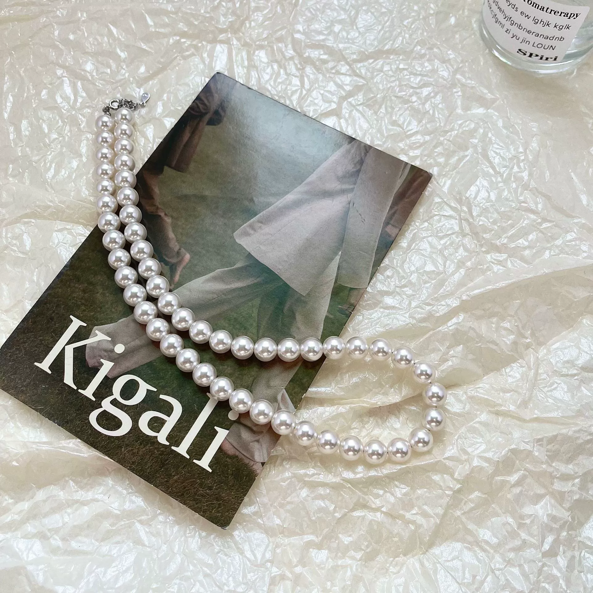 Classic universal necklace from pearl, sweater, silver 925 sample, light luxury style, high-quality style, bright catchy style