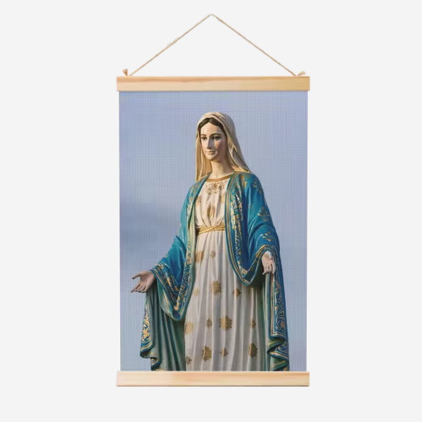 Guadalupe Nuestra Señora de la fábrica de carteles de rollo de madera sólida cuelga pinturas de comercio exterior suministro de almacenamiento Temu