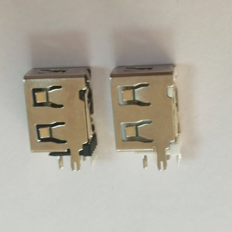 USB Short Body 10.0 Vertical 4/2P Positioning Pin Black and White/Colored Adhesive Straight Edge/Curled Edge Female Socket Manufacturer