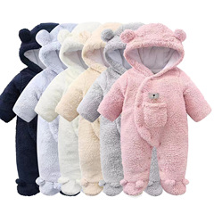 Cross-border winter new baby unzipped padded onesie crawling suit for babies to wear when going out