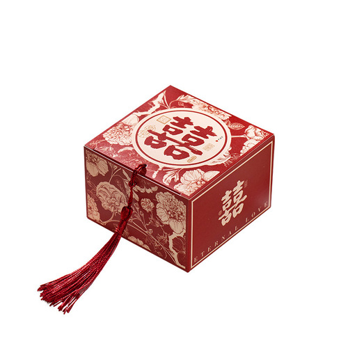 New Chinese wedding candy box 2024 new wedding candy box creative engagement souvenir return gift wedding candy bag packaging box