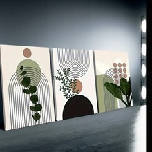 帆布画海报现代客厅卧室装饰挂画无框画芯艺术北欧三联画拍一发三