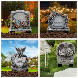 Cross-Border New Product Pet Cemetery Series 2D Acrylic Garden Pile Waterproof and Wear-Resistant Cemetery Ground Plug Decoration