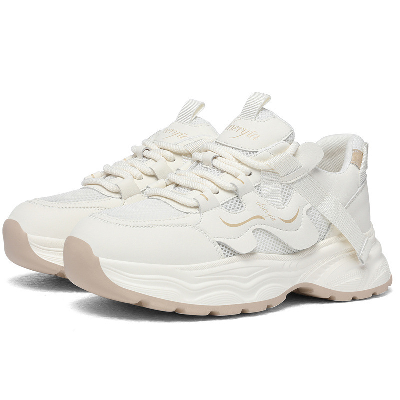 Giày sneaker nữ chunky đế dày lưới thoáng khí mùa xuân hè — 6112 thẻ, 611m màu nâu