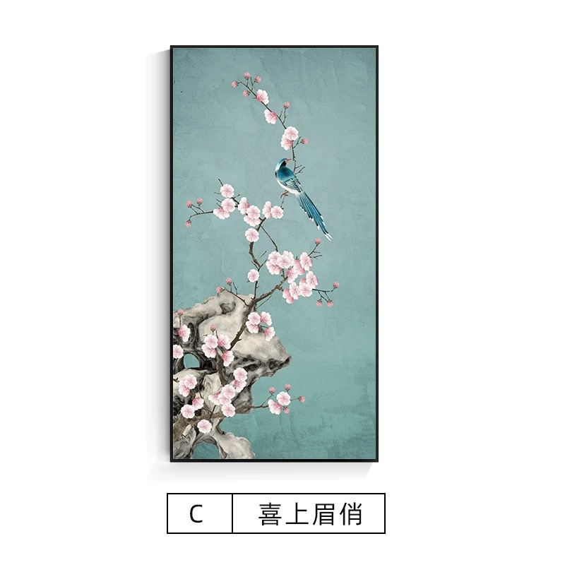 背景壁新しい中国風の玄関装飾絵画エントリーテクスチャ吊り絵画壁画スプレー塗装油絵キャンバス絵画アルミ合金フレーム|undefined