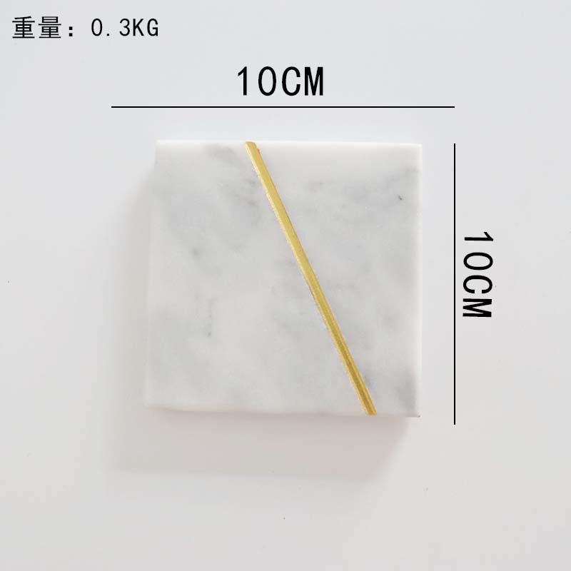 Nordic ins montaña rusa de mármol natural nueva creativa línea de oro con incrustaciones de aislamiento estera de café accesorios de tiro