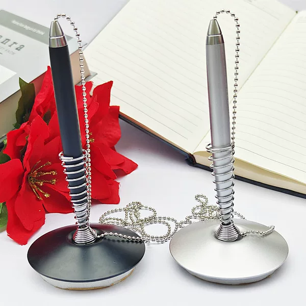 Metal ballpoint pen desk pen with chain stainless steel ballpoint pen front desk ornaments gift ballpoint pen can be engraved logo