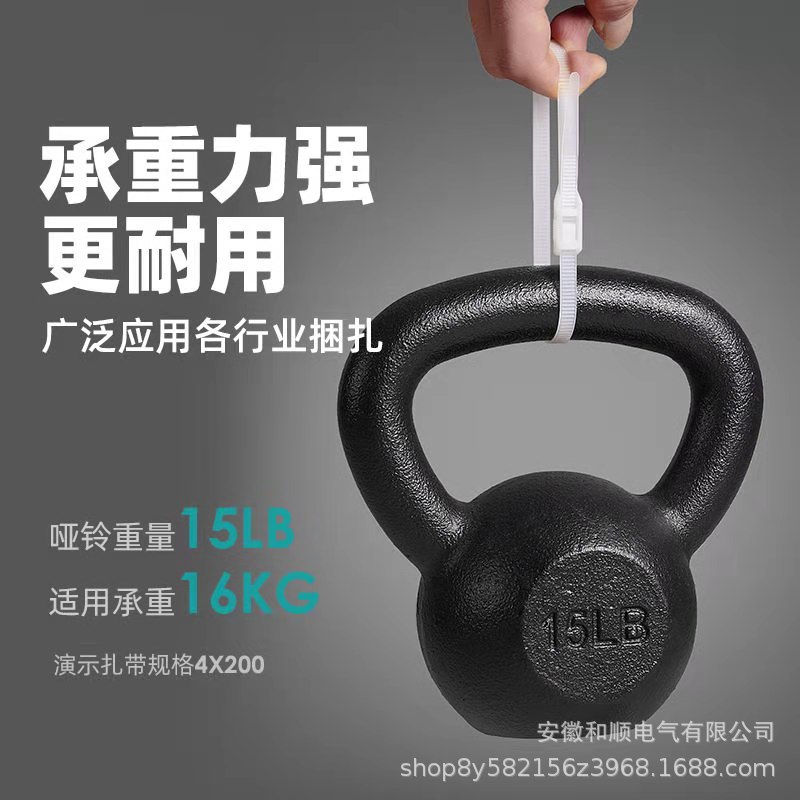 厂家直供全系塑料自锁式固定头特殊扎带量大从优质量保证4.8*200