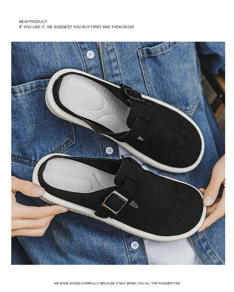 Dép sandal nam nửa gót không quai hậu, thoáng khí mùa hè, đế bằng nhẹ, size lớn 39–47 — BK 502m màu, BK 503m màu, BK 505m màu nâu, BK501 kaki chi tiết 21