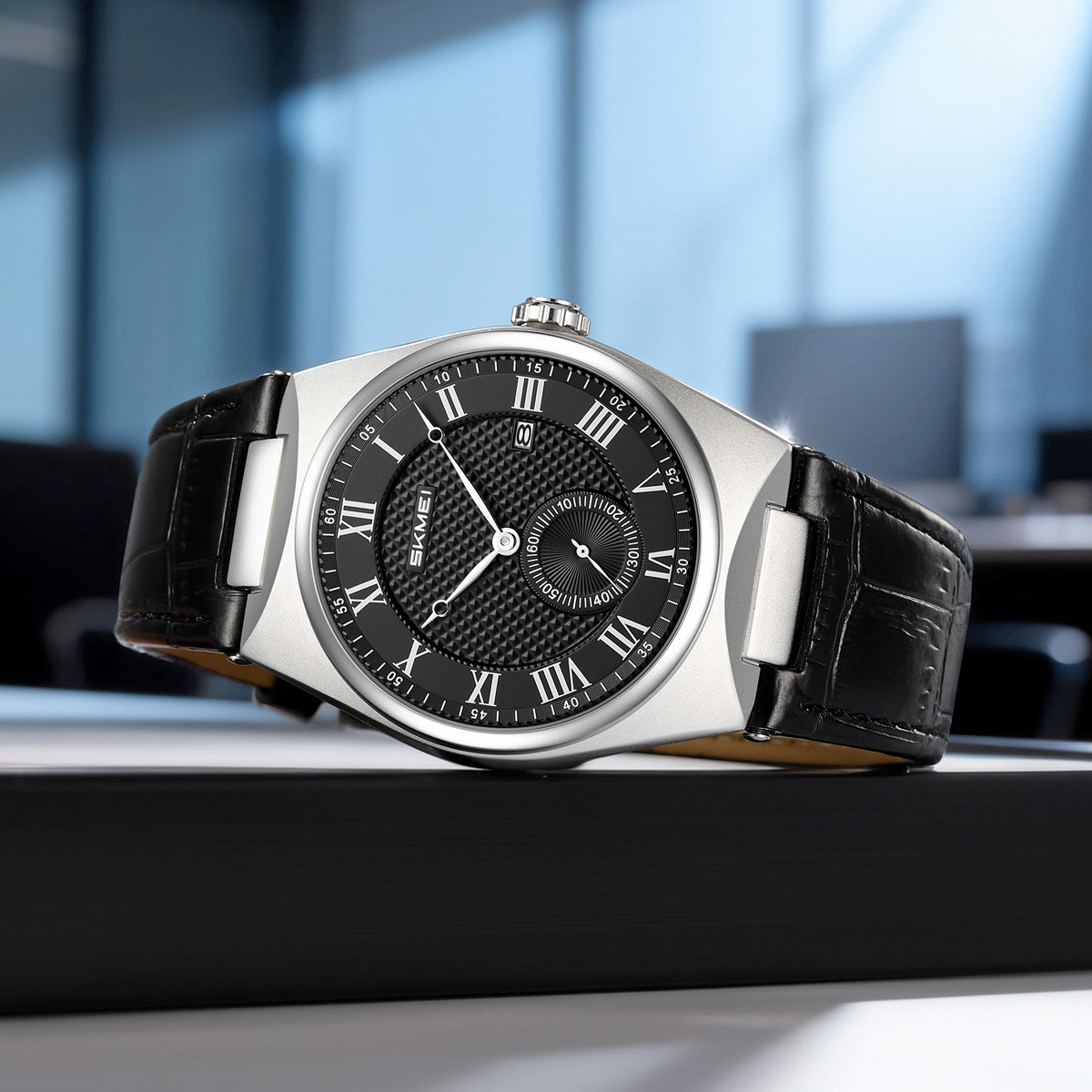Momentos de belleza simple y alta sensación de reloj de hombre correa de negocios impermeable calendario reloj de cuarzo comercio exterior transfronterizo al por mayor