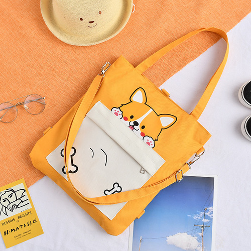 Canvas bag women's handbag student handbag multi-functional tutoring bag tutoring bag multi-purpose wholesale shoulder bag bag