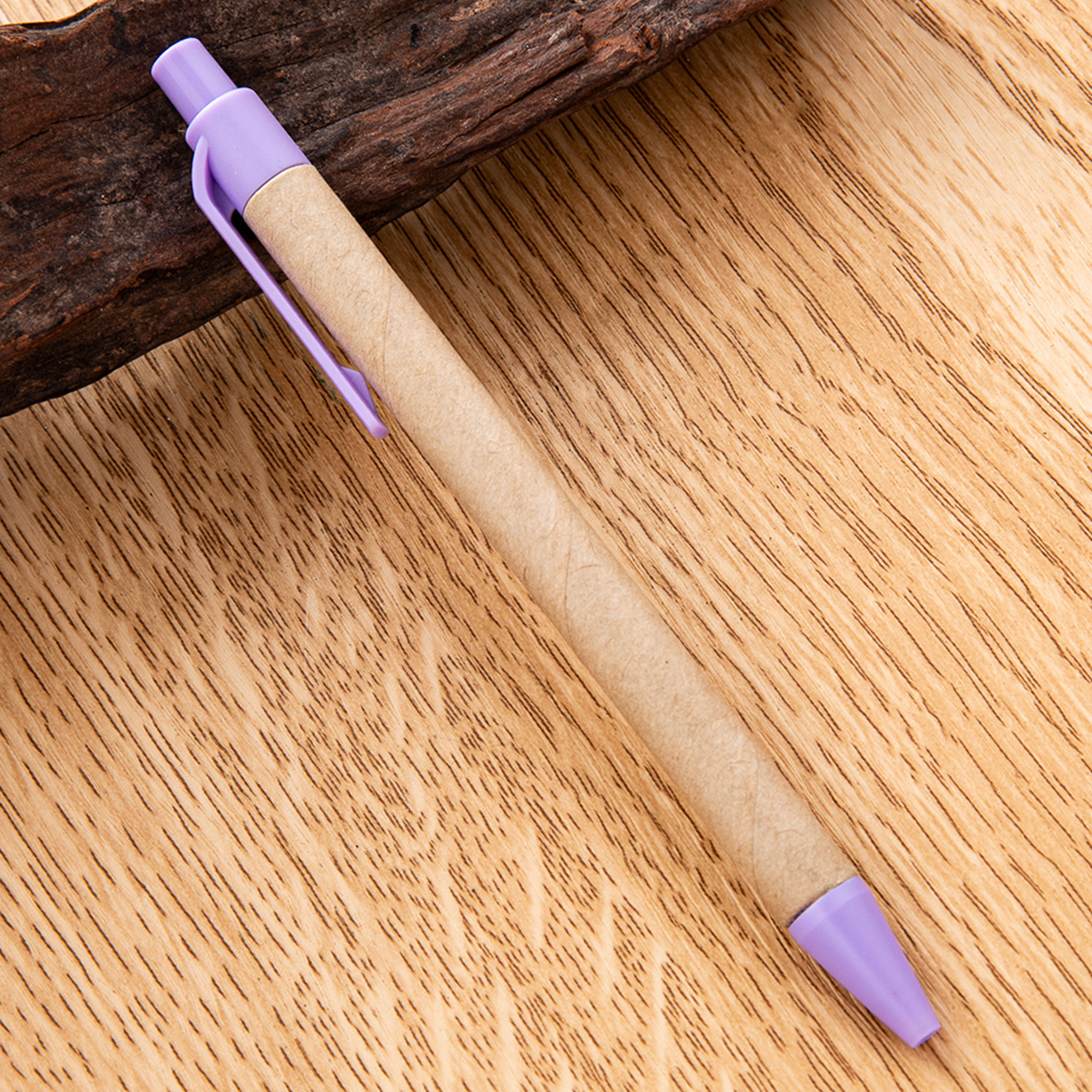 Presione bolígrafo de plástico de papel movible bolígrafo de regalo publicitario de papelería mayorista de estudiantes imprime logotipo de papel kraft bolígrafo de plástico