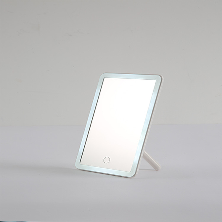 圆弧支架方镜美妆灯创意夜灯便携可动三挡护眼照明y底方镜镜灯