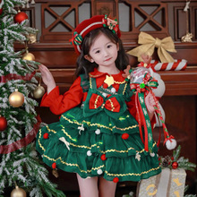 2025冬季女童公主连衣裙发光圣诞节儿童服装女孩演出洛丽塔蓬蓬裙