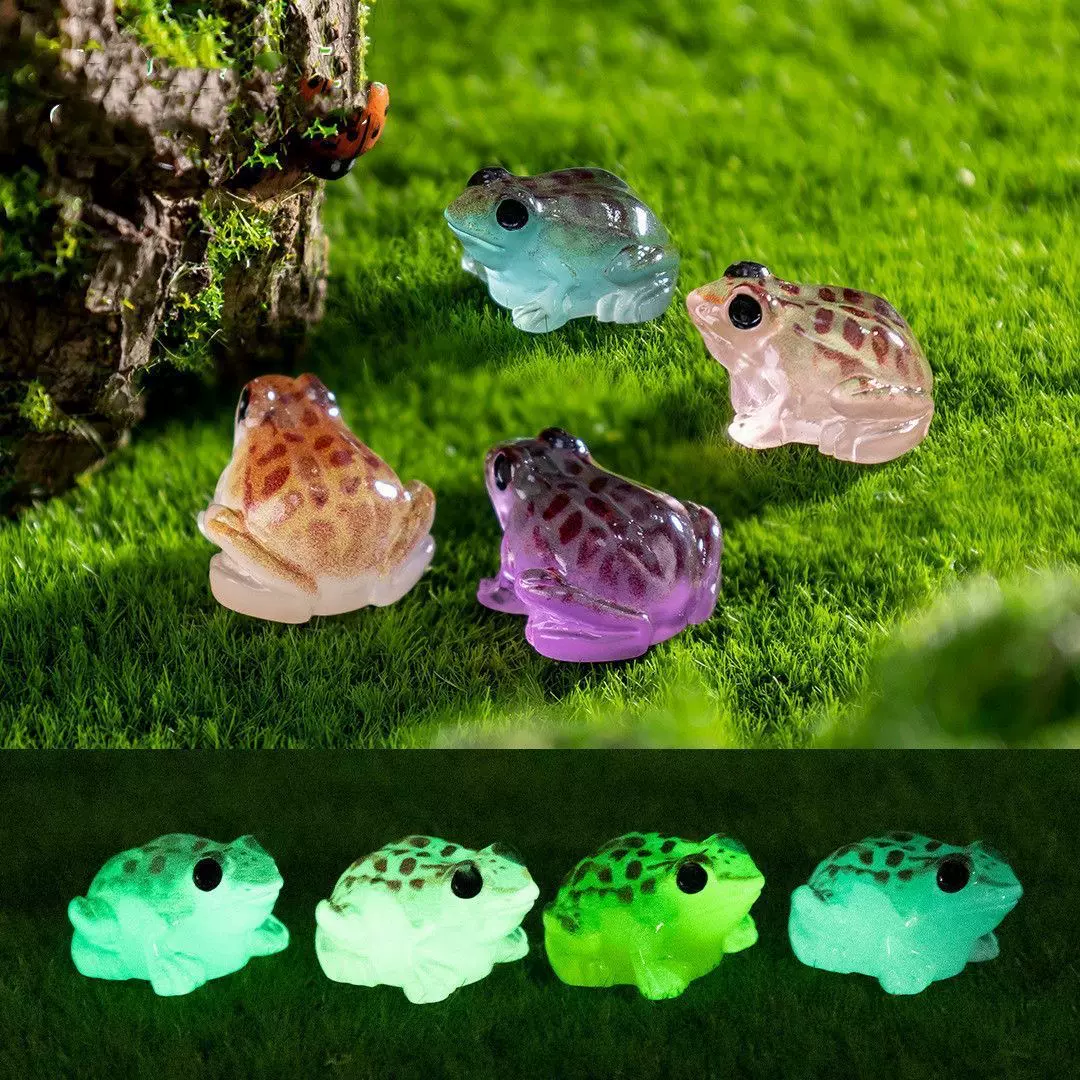 跨境新品微景观创意夜光小青蛙蟾蜍蛤蟆 DIY造景装饰品配件小摆件