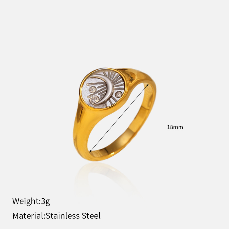 Anillo cerrado de acero titanio transfronterizo europeo y americano de Chenhé Jewelry, chapado en PVD con oro real de 18k, anillo de acero inoxidable que conserva el color, en stock. image 14